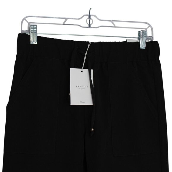 KanCan Women's Black Charcoal Drawstring Straight Leg Track Pants Joggers Size M - Picture 8 of 10